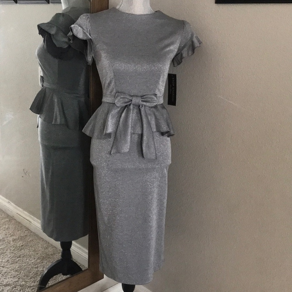 Stop Staring silver dress😍